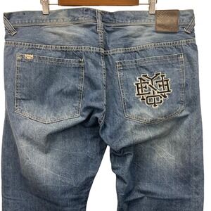 Enyce Grunge Baggy Jeans Men 42 Embroidered Logo Wide Leg Hip Hop Y2K Streetwear